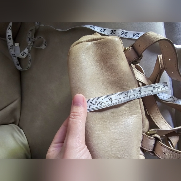 Margot small‎ minimalist beige leather backpack main image 11